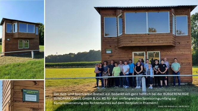 Danksagung Sponsoring Sanierung Richterturm Priemern
