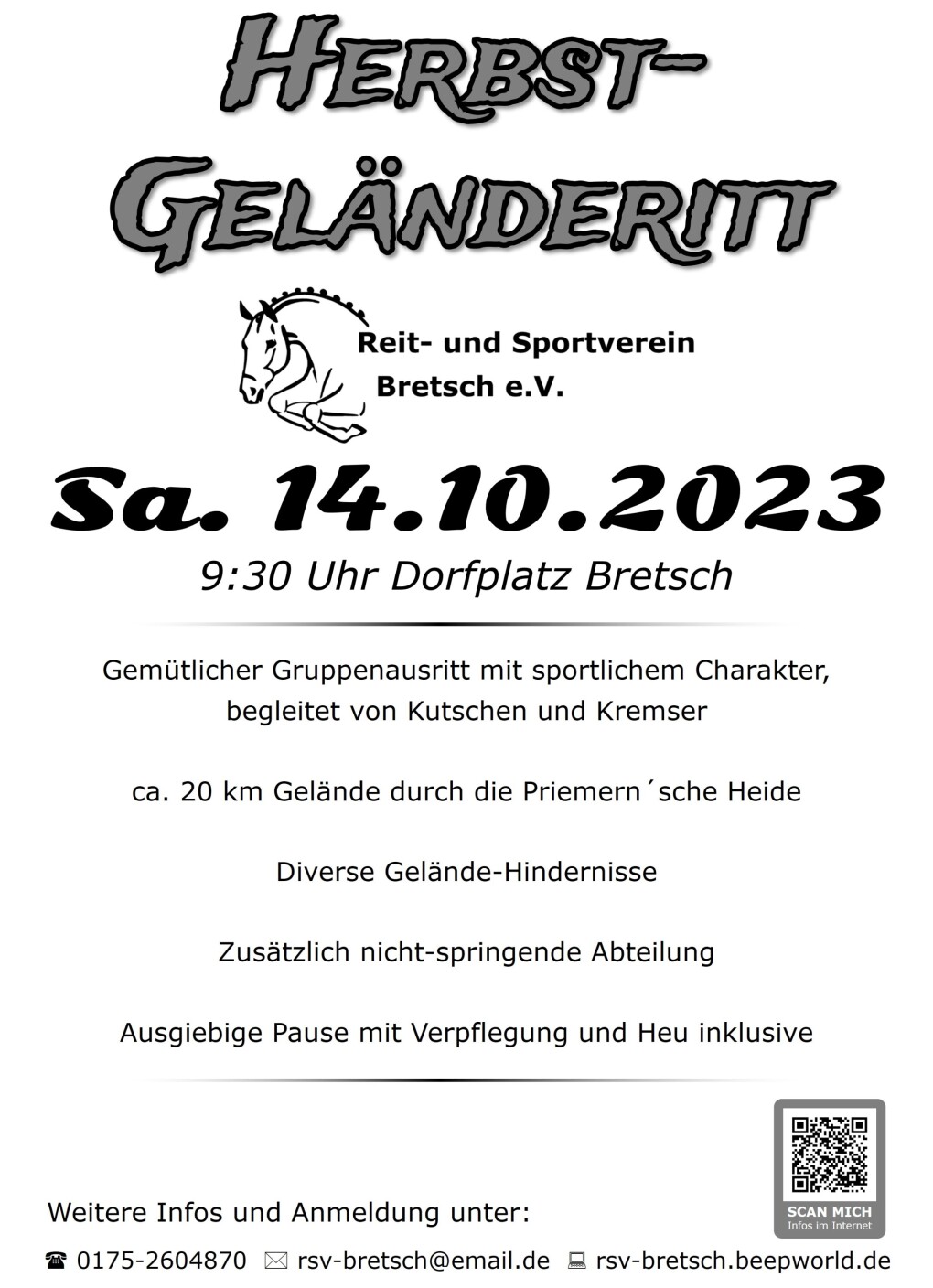 Flyer Herbst-Geländeritt RSV Bretsch 2022