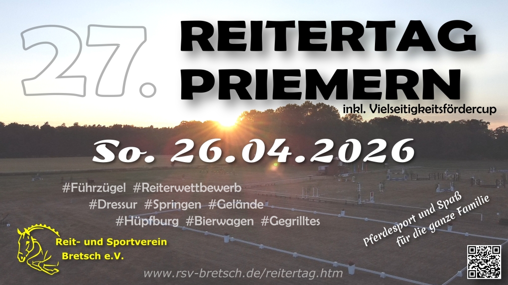 Ankündigung Reitertag Priemern am 26.04.2026 inkl. Vielseitigkeitsfördercup Sachsen-Anhalt