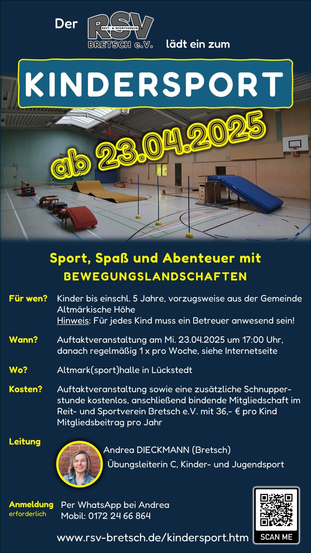 Flyer Kindersport RSV Bretsch e.V. ab 23.04.2025 | v4 | 16:9